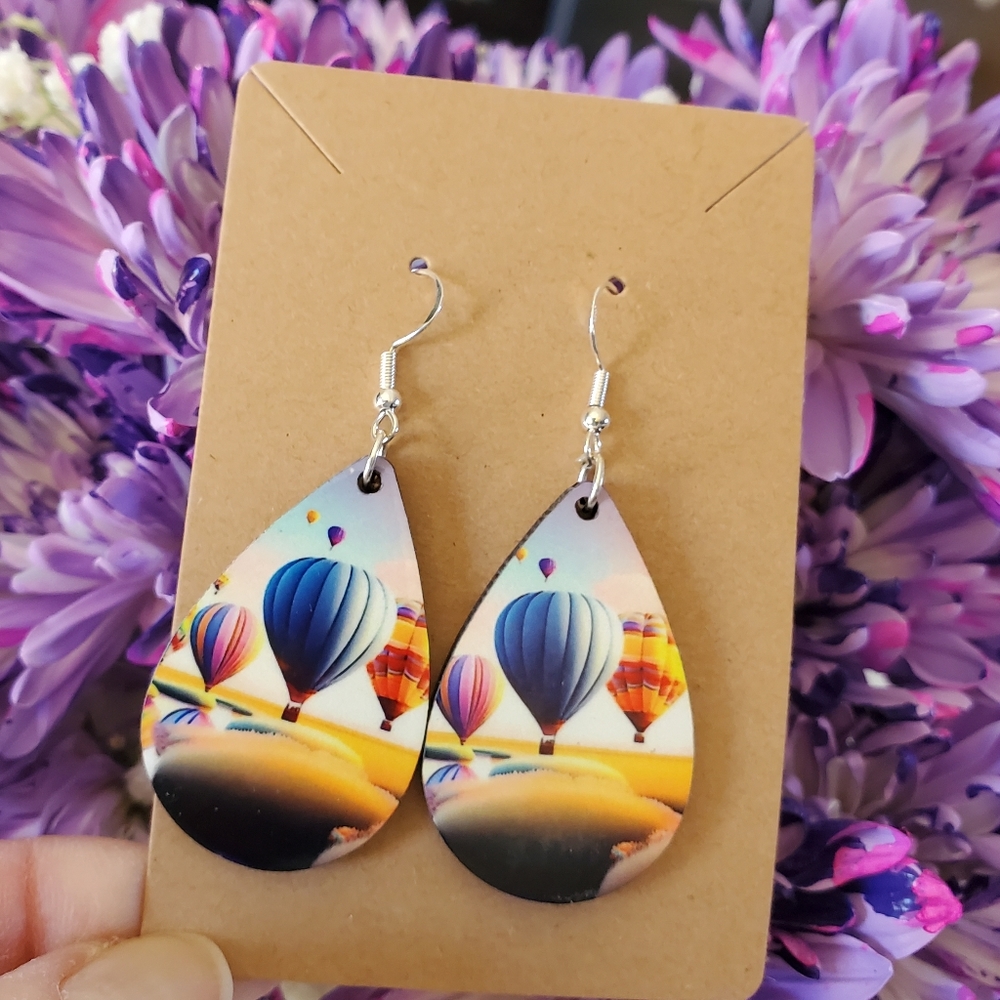 Hot Air Balloons Teardrop Earrings